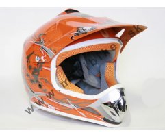 Moto prilba Cross NEX Racing oranžová XL